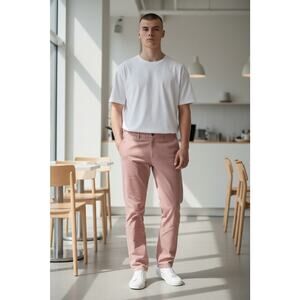 J.Crew Bowery Slim Fit Chino Pants Men’s 36x32 Light Pink Stretch Cotton Casual